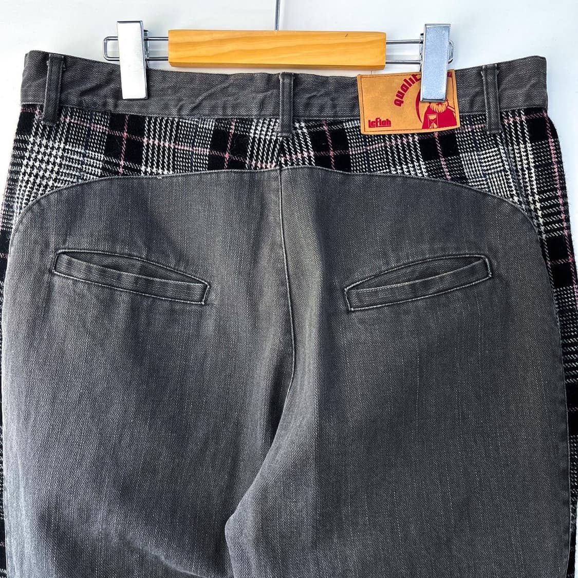 레후라 제팬 사이드 체크 패치 워크 데님 팬츠 상품이미지7