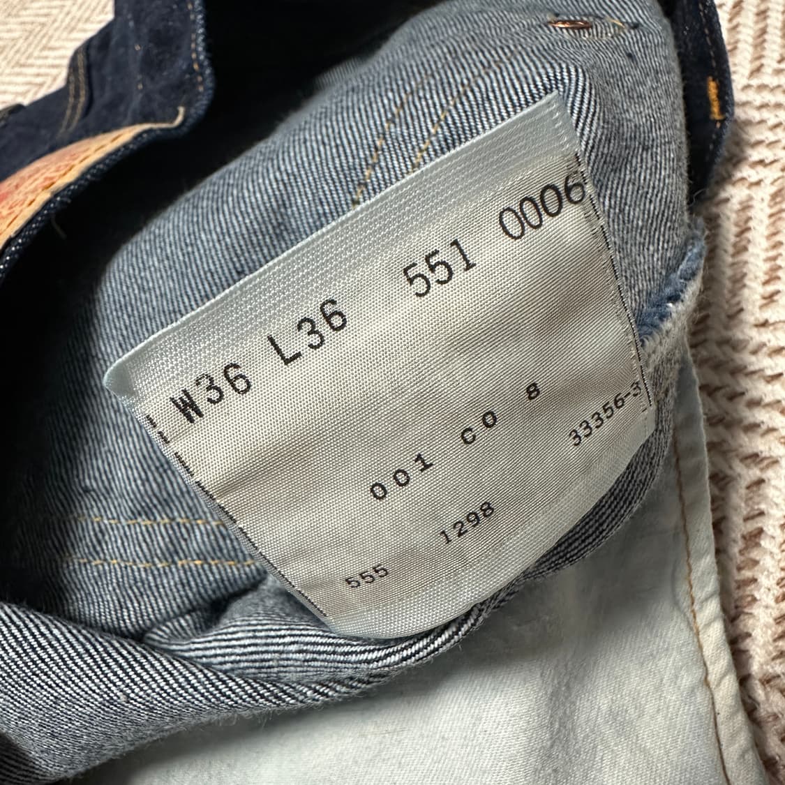 LEVI'S 551ZXX 90's usa made big e denim 상품이미지4