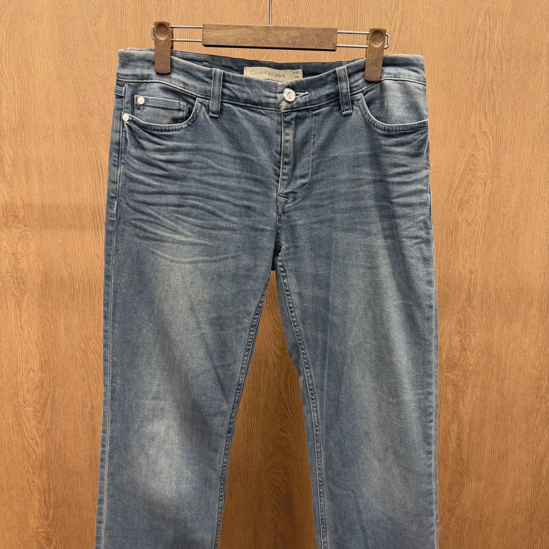 캘빈 클라인 진스 데님 팬츠 워싱 5포켓 버튼업 슬림 스트레이트핏 그레이 상품이미지4
