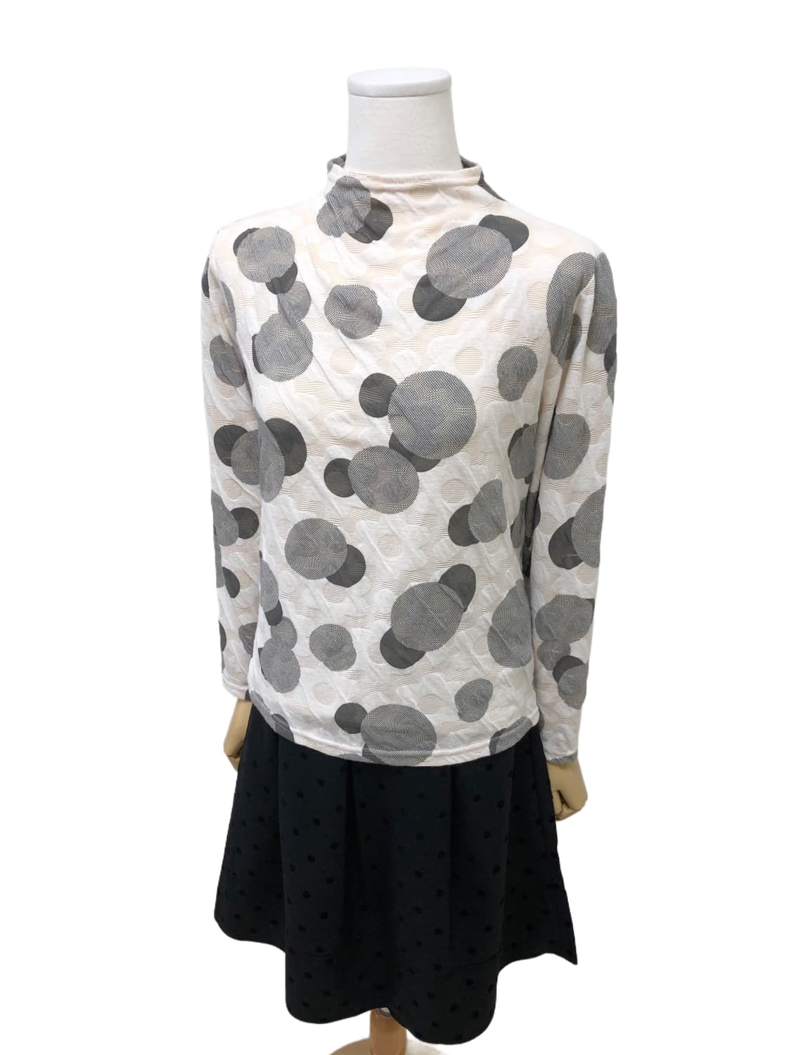 플라워 도트 터틀넥 목폴라 티셔츠 상품이미지5