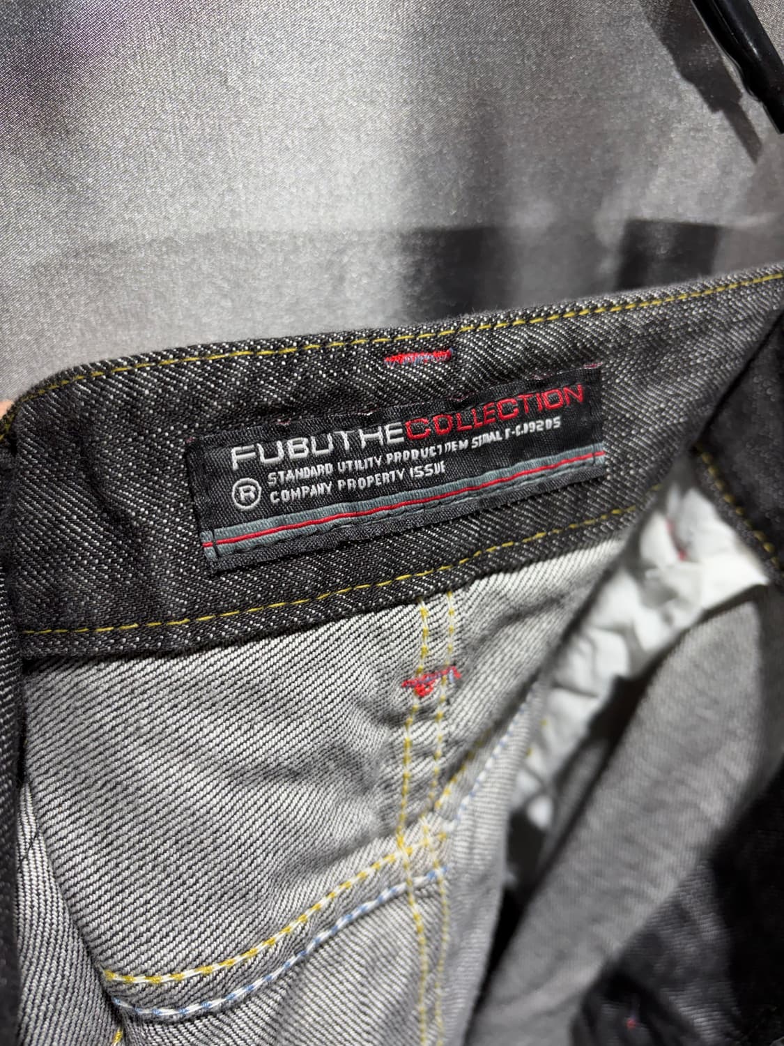 36in FUBU 푸부 시티그래픽 옐로우 스티치 흑청 팬츠 상품이미지7