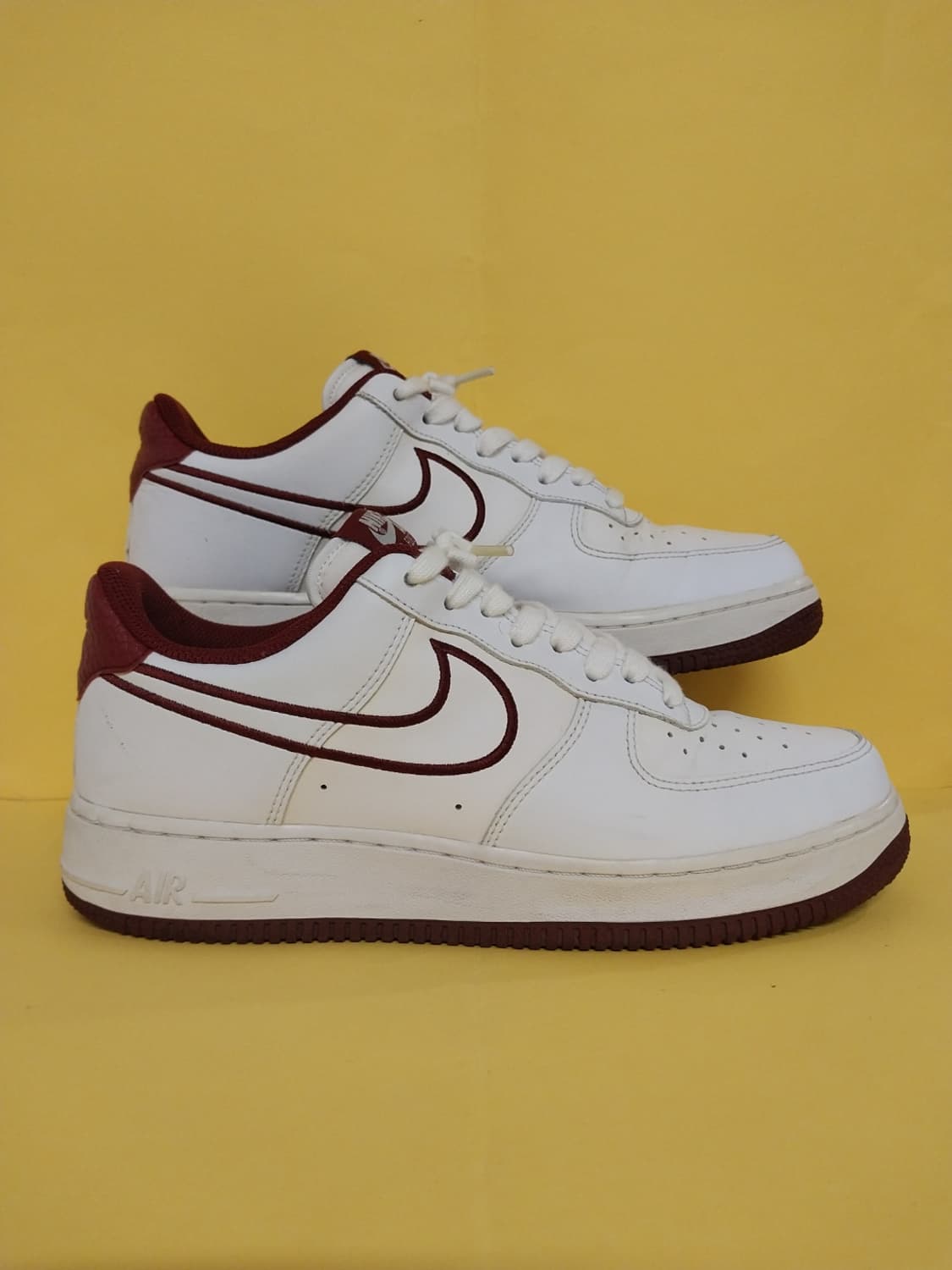 남성 나이키 에어포스1 07 레더 팀 레드 운동화 (255) 상품이미지3