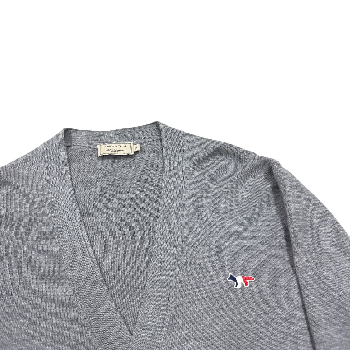 메종키츠네 그레이 트리컬러 폭스 가디건 2XL 상품이미지2
