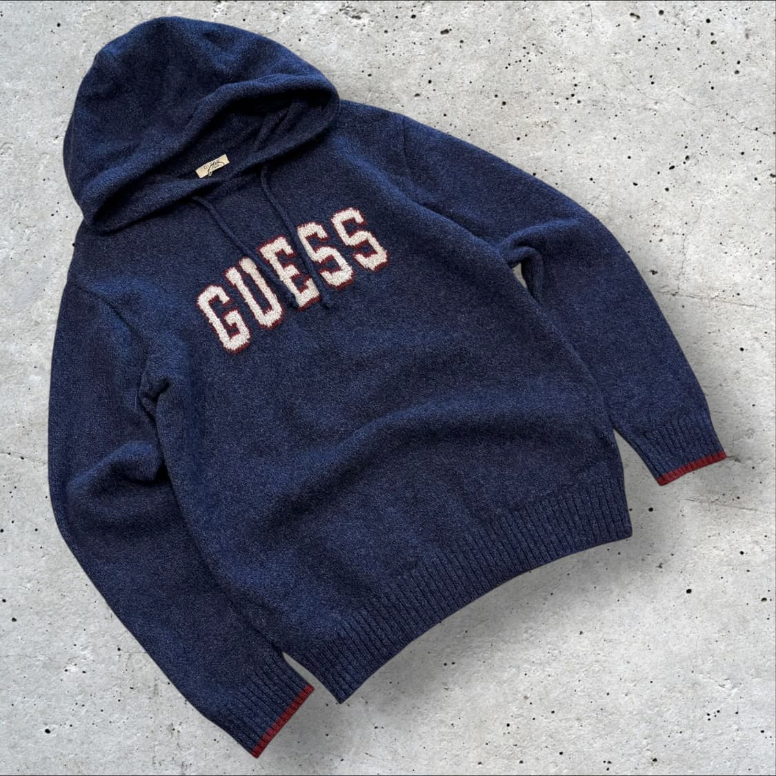 [XL] 11FW 게스 울 니트 네이비 후드 C870 상품이미지1