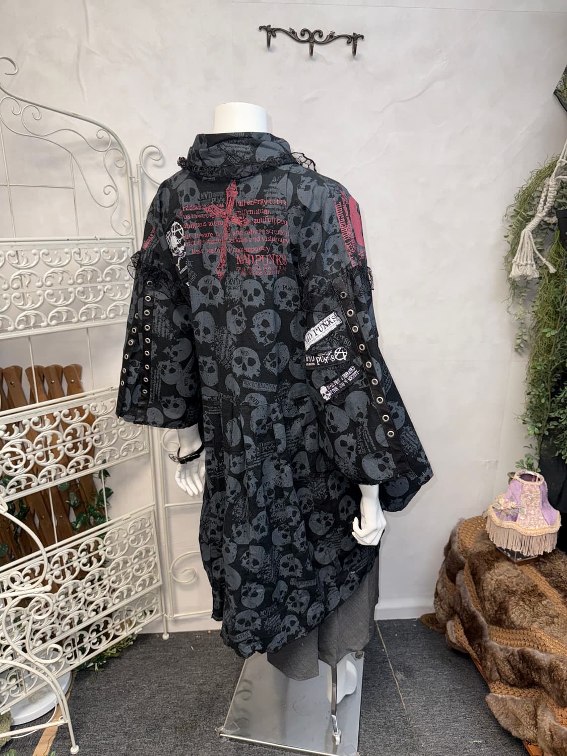 MAD PUNKS black skull eyelet punk yukata 상품이미지8