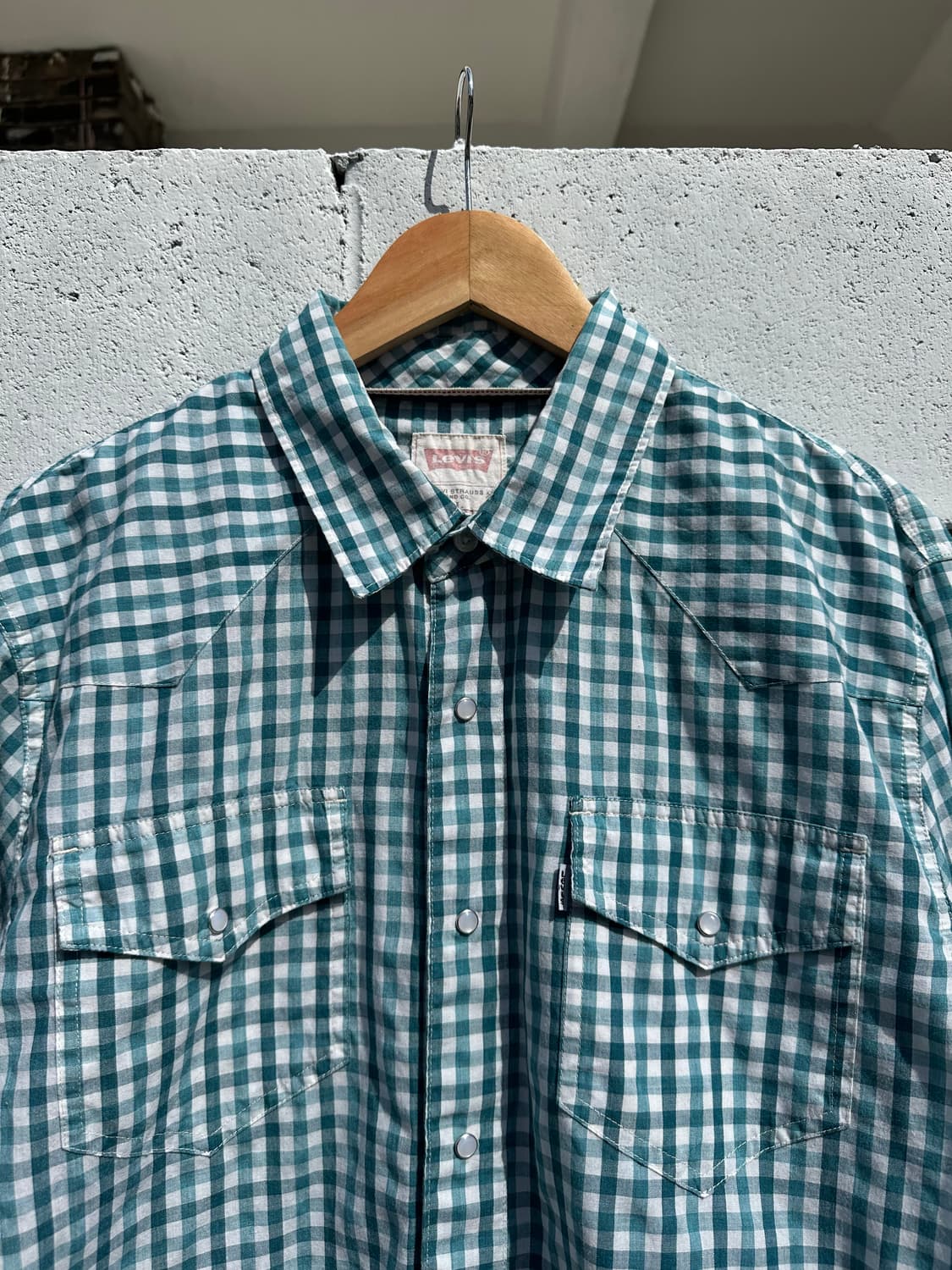 리바이스 블루그린 깅엄 체크 웨스턴 셔츠 상품이미지2
