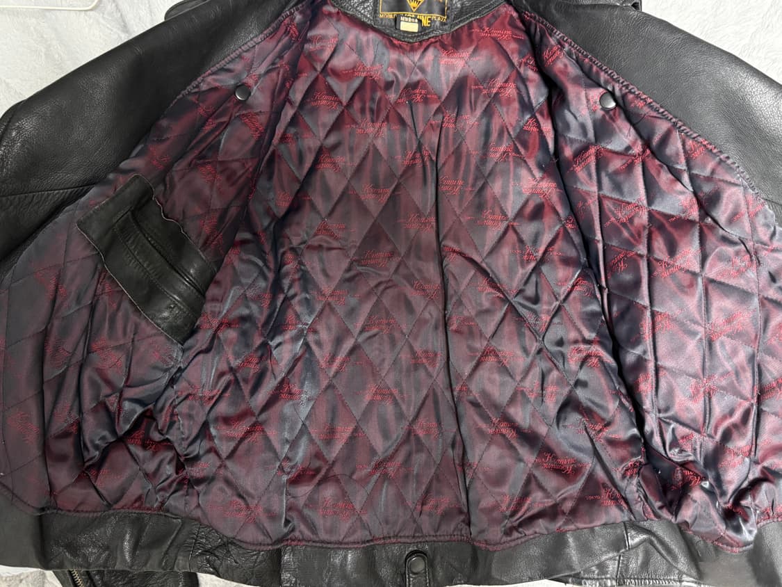 일본 komine 소가죽 더블카라 모토바이커 자켓 상품이미지4