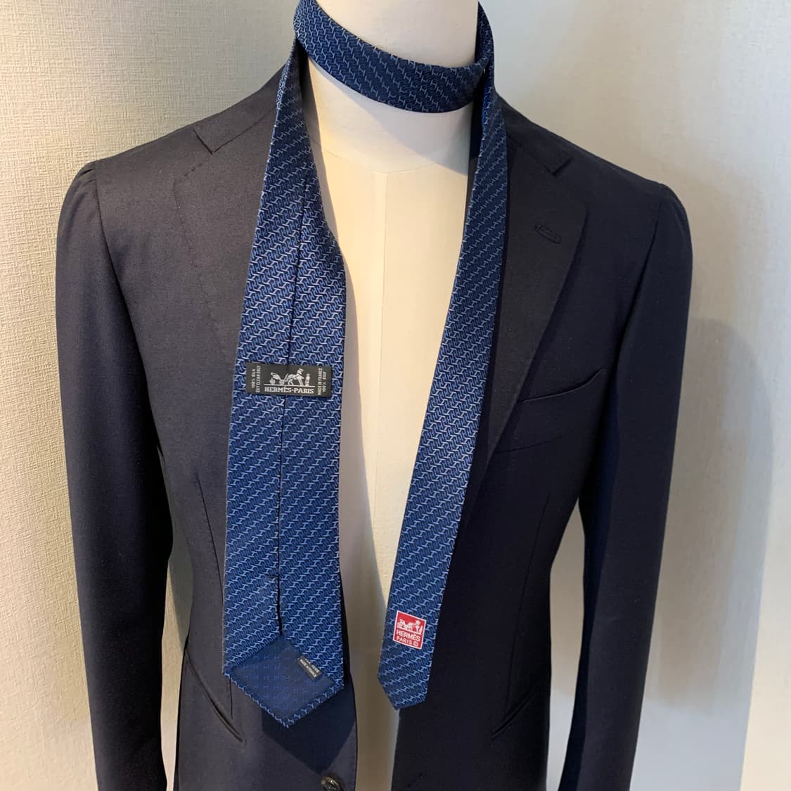에르메스(HERMES) 모노그램 프랑스 100실크 명품넥타이 A+등급 상품이미지2