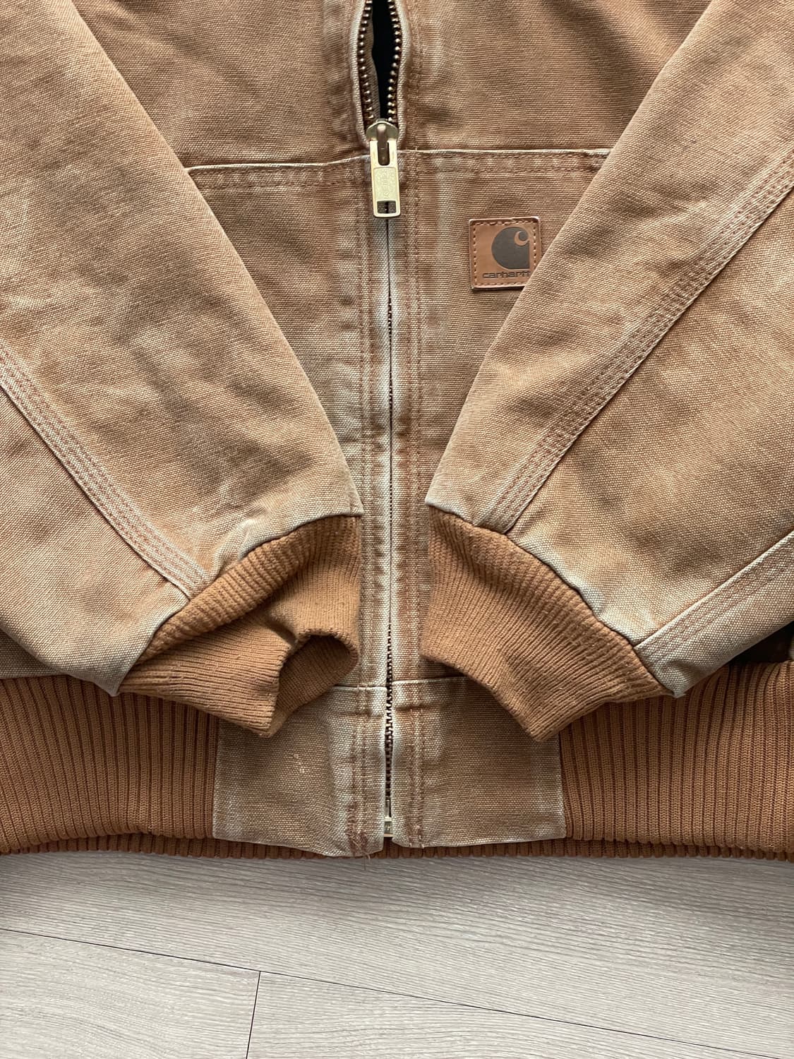 칼하트 j130 BRN 브라운 액티브 자켓 샌드스톤 빈티지 상품이미지5