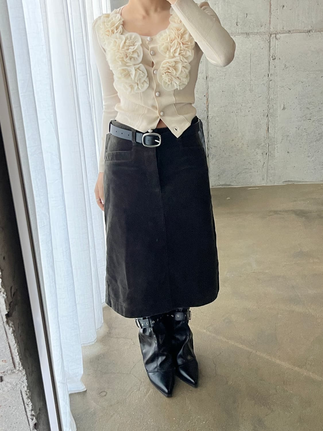 Gosia 고샤 플로럴 러플 가디건 상품이미지9