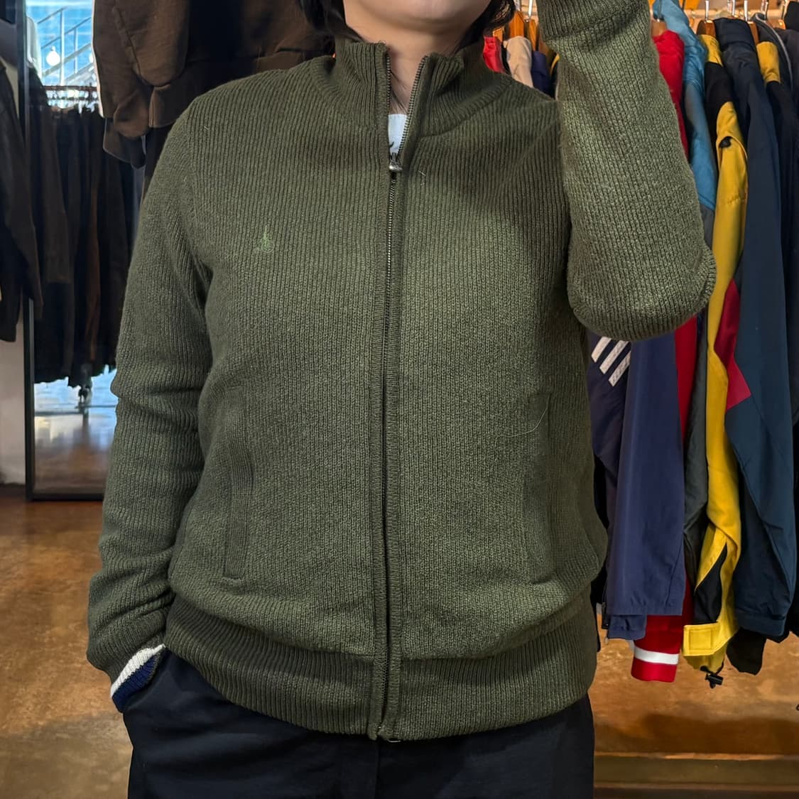 빈폴 딥그린 니트집업 상품이미지1