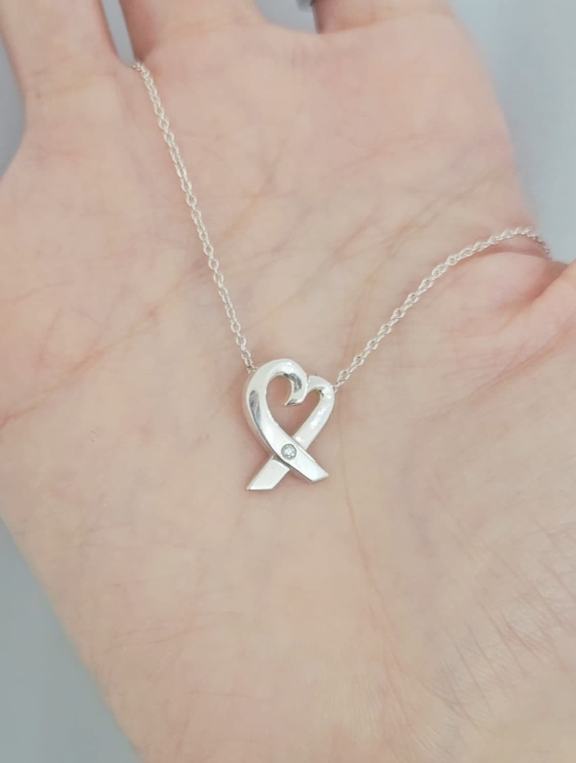 [다이아버전] 티파니앤코 러빙하트 실버 목걸이 미사용급 풀세트 [정품] 상품이미지7