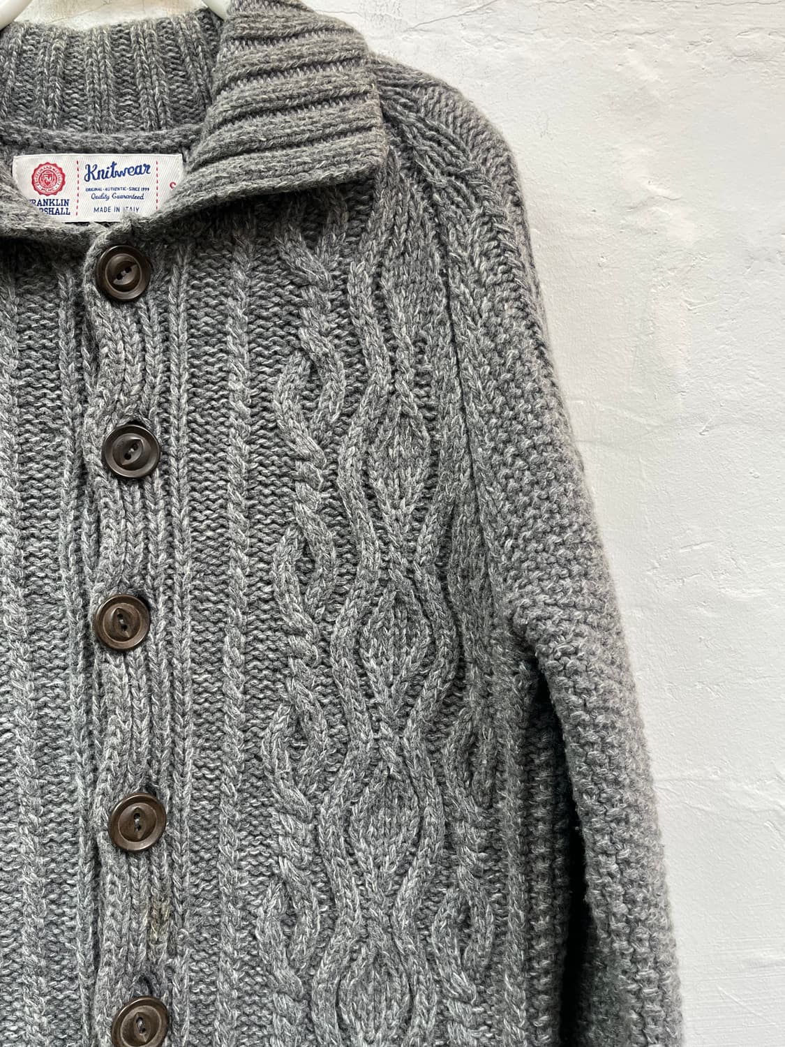 Franklin Marshall 케이블 니트 울 가디건 S 상품이미지3