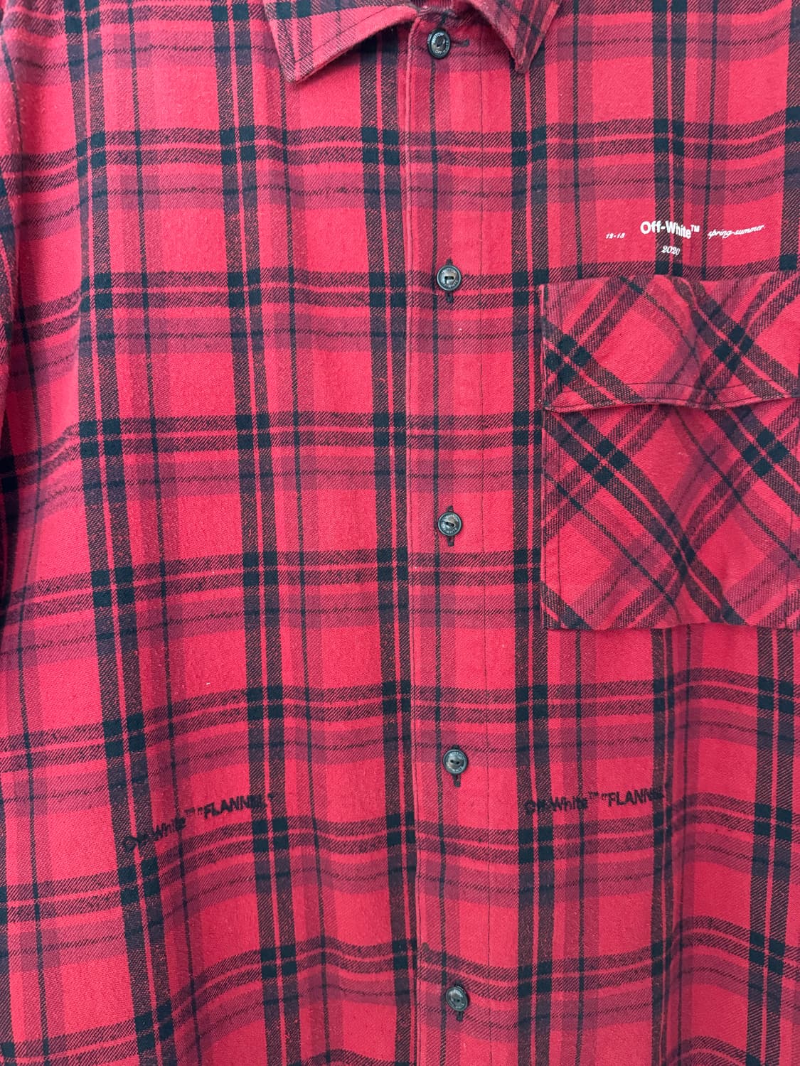 20ss 오프화이트 플란넬 애로우 체크 셔츠 L size 상품이미지3