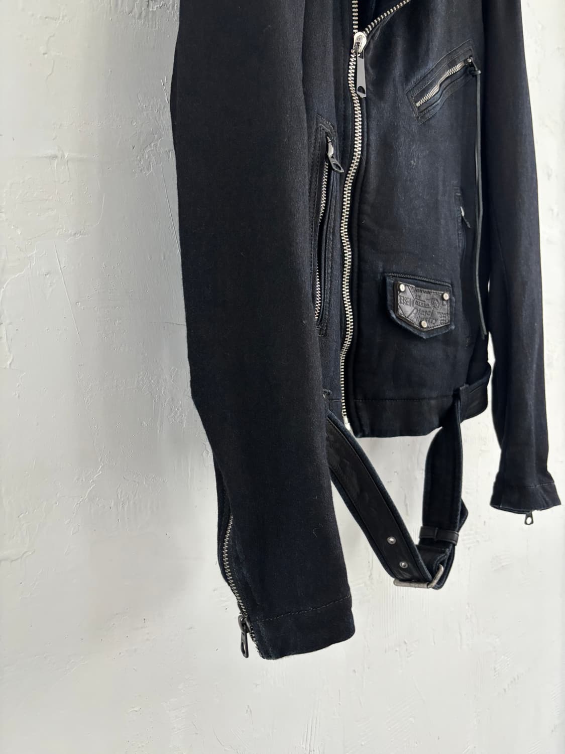 Diesel 디젤 블랙 코튼 라이더 자켓 상품이미지7