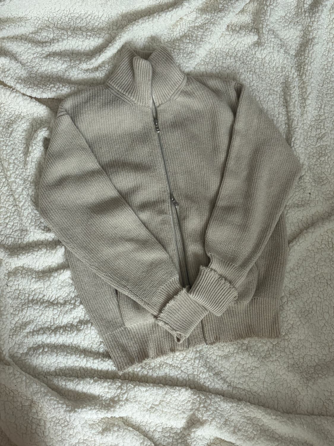 마티앤선즈 캐시미어/울 집업 카키노하 별주 2 상품이미지1