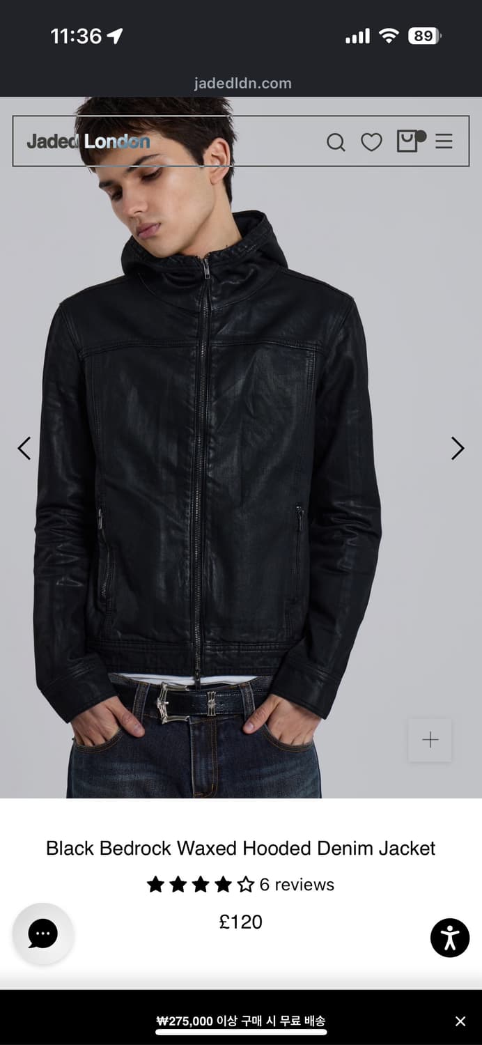 Black Bedrock Waxed Hooded Denim Jacket 상품이미지1