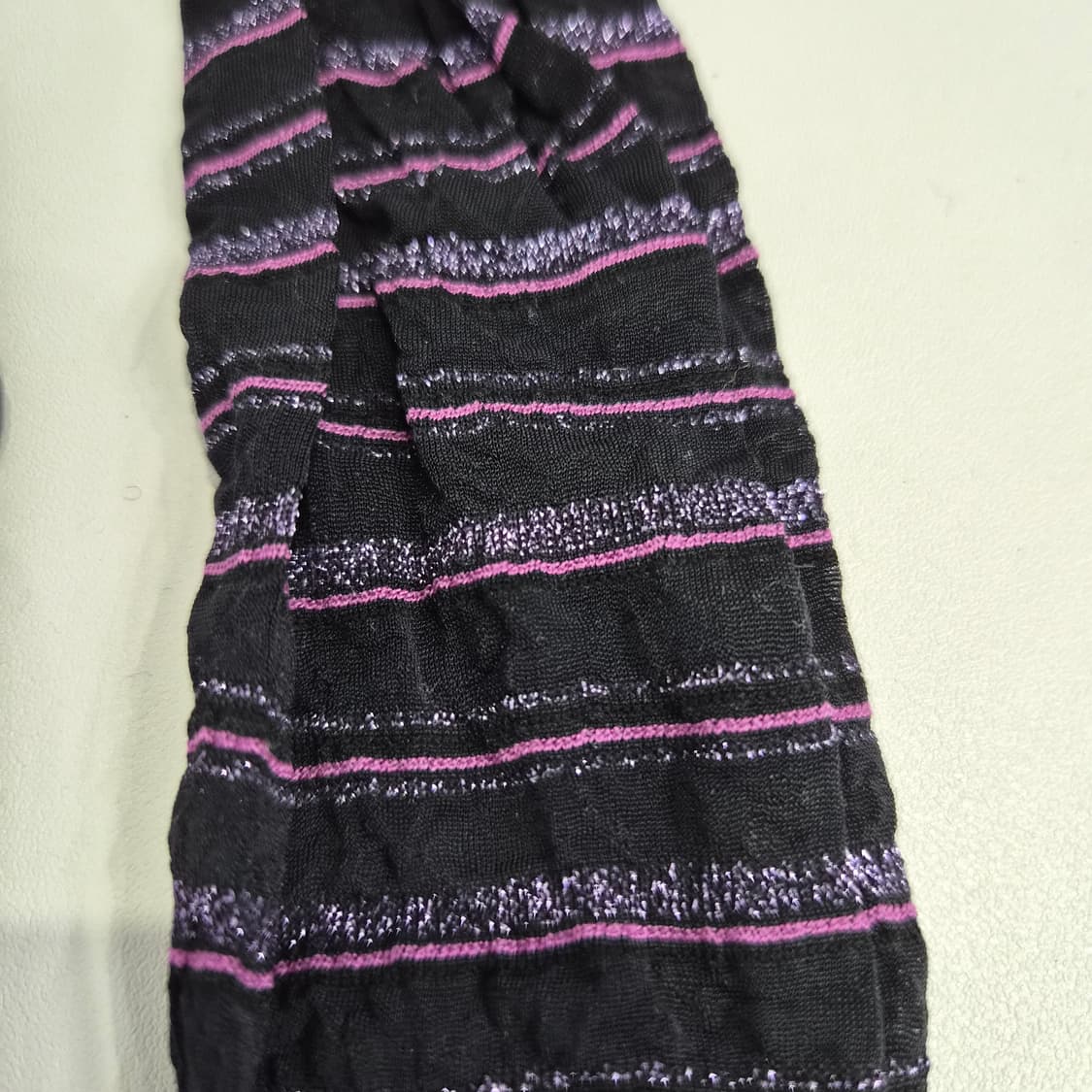 블랙핑크 반짝이 스트라이프 시스루 팬티스타킹 상품이미지3