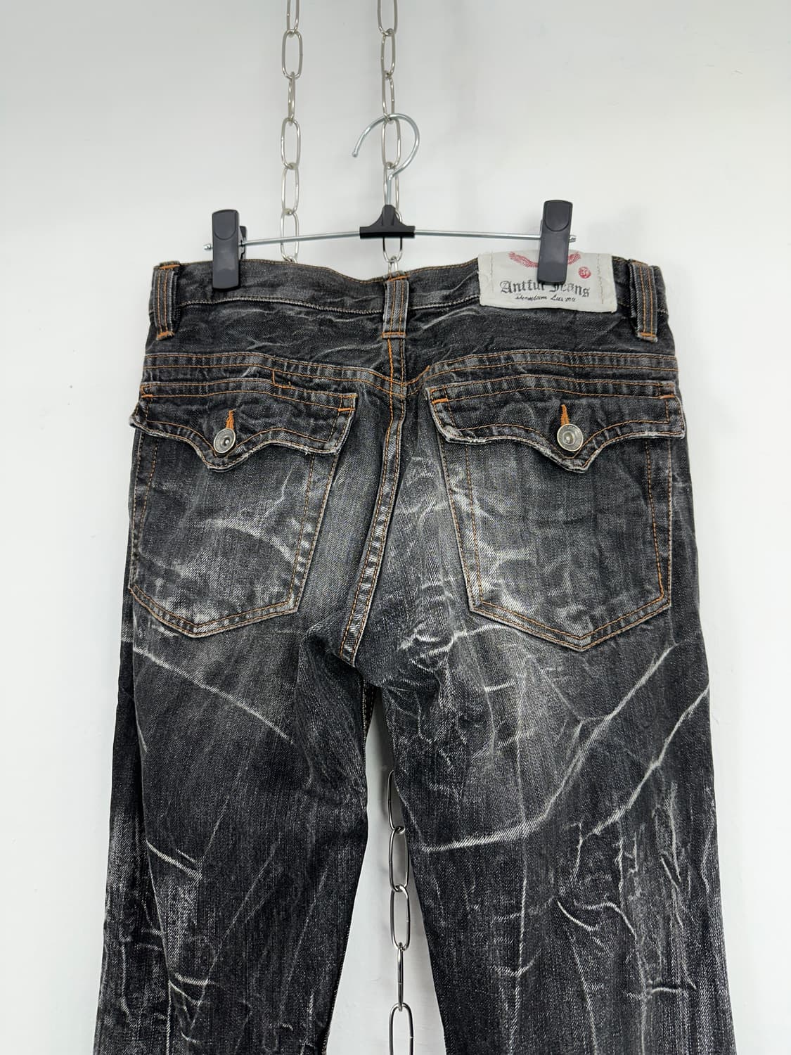 Distressed Acid-Wash Grunge Flare Denim 상품이미지5