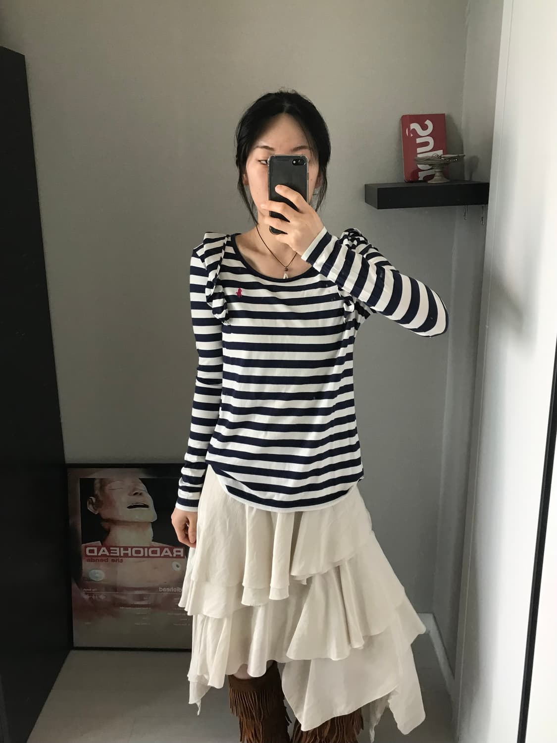 폴로 랄프로렌 포니로고 스트라이프 프릴 긴팔 롱슬리브티 상품이미지2