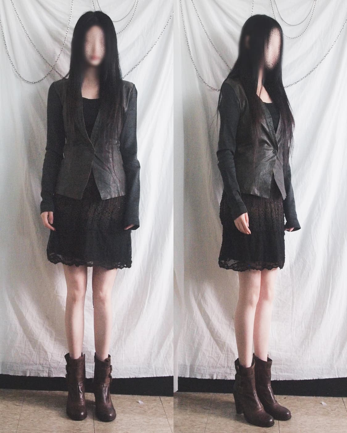 트랜짓 니트슬리브 아티저널 레더 가디건 상품이미지1