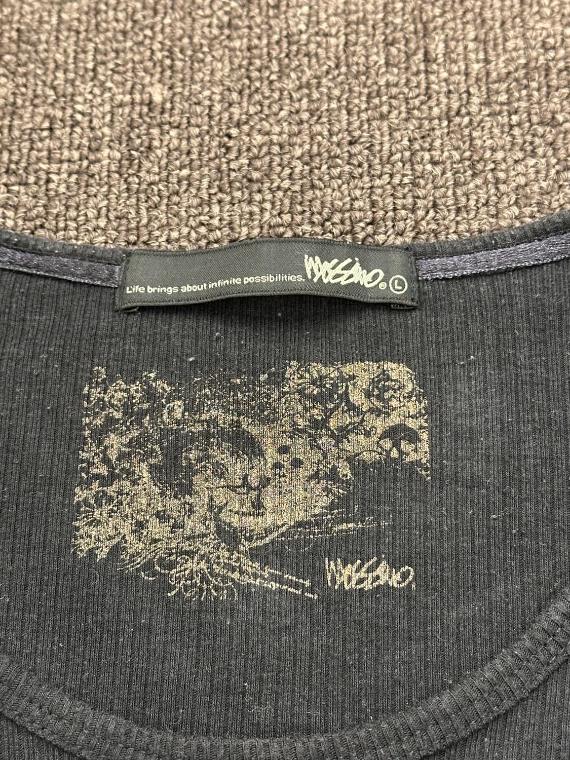 L)Mossimo vintage 레터링 워싱 디테일 골지 롱슬리브 상품이미지4