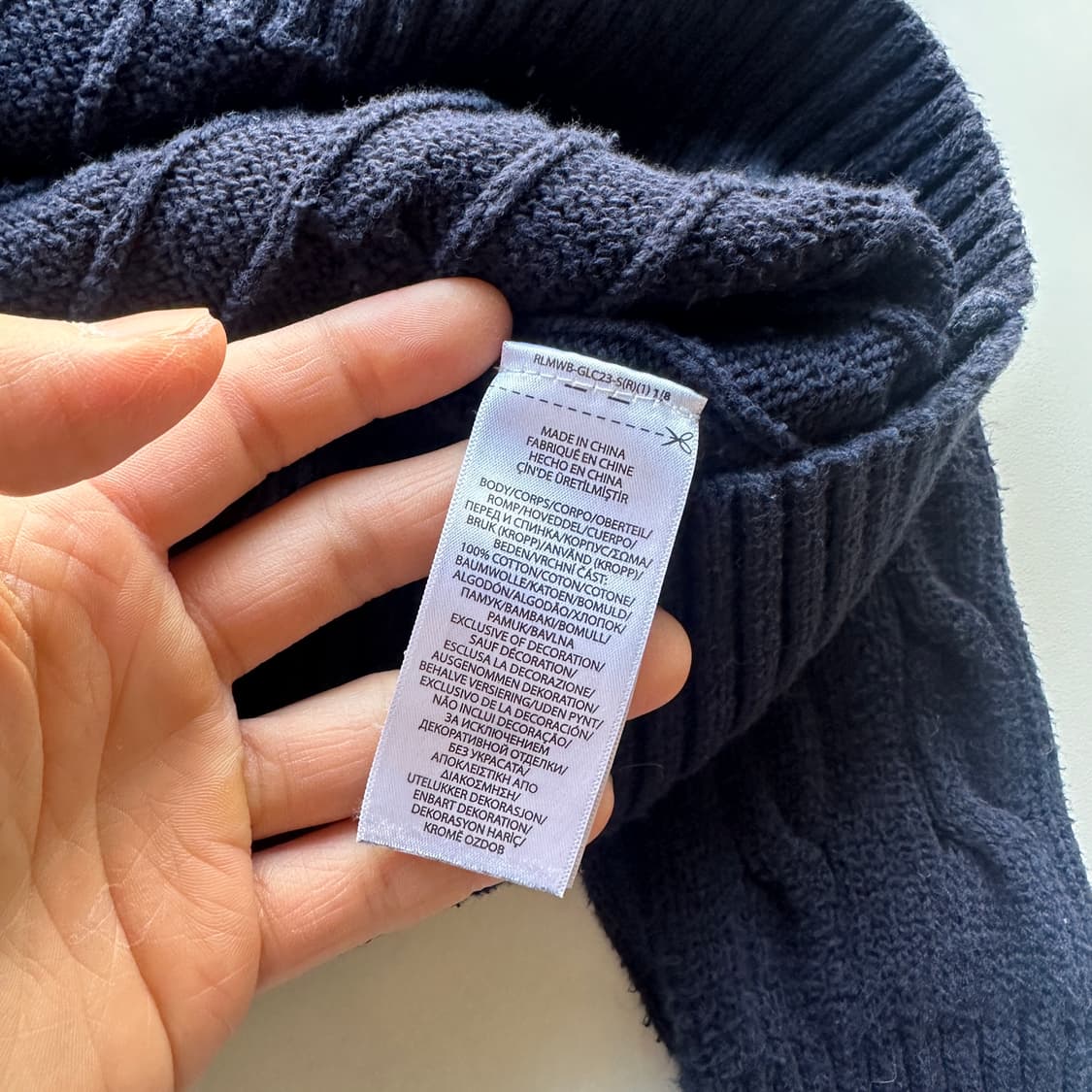 폴로 랄프로렌 네이비 케이블 니트 xs 상품이미지4