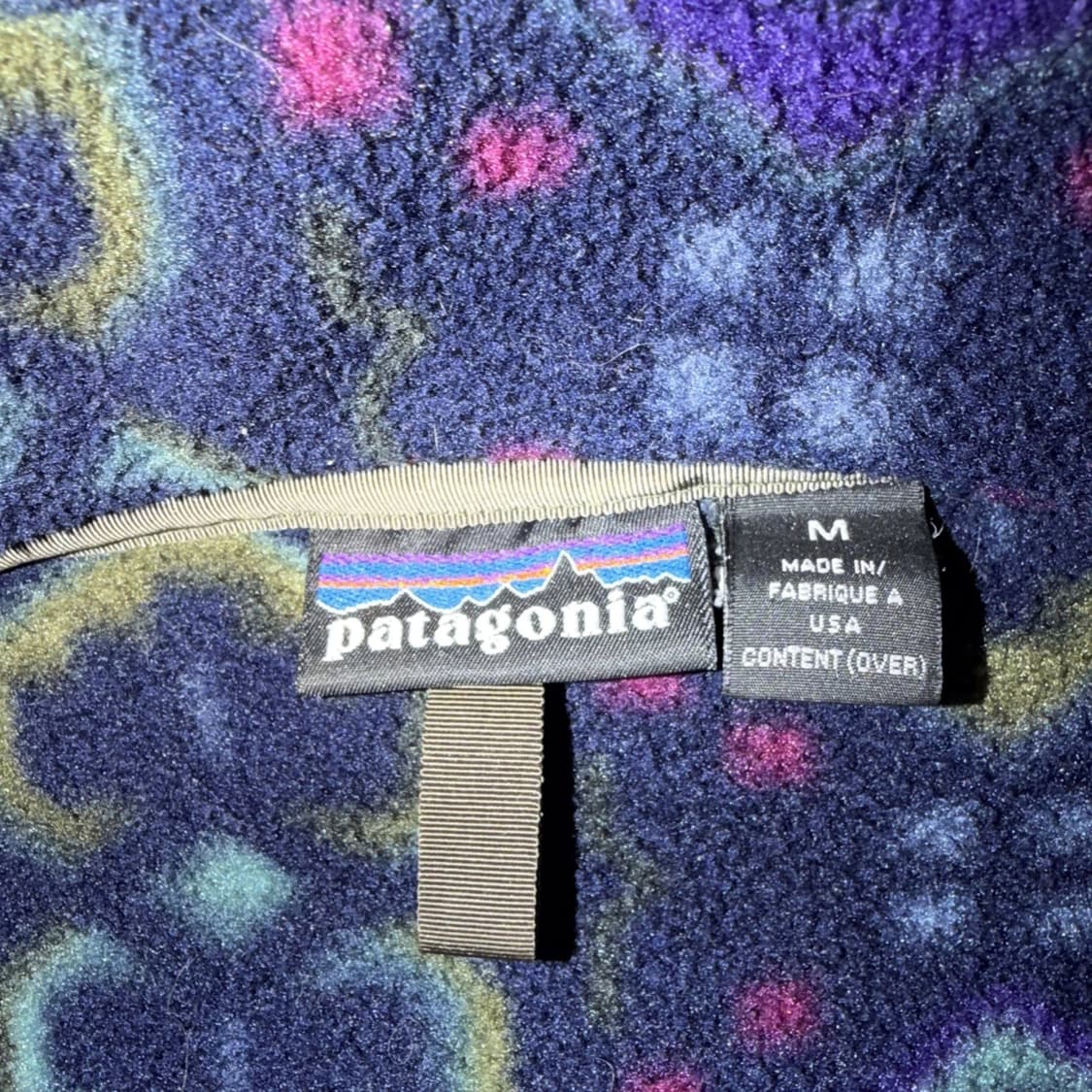 90s USA 파타고니아 신칠라 스냅-T 태피스트리 잉크 블루 상품이미지4
