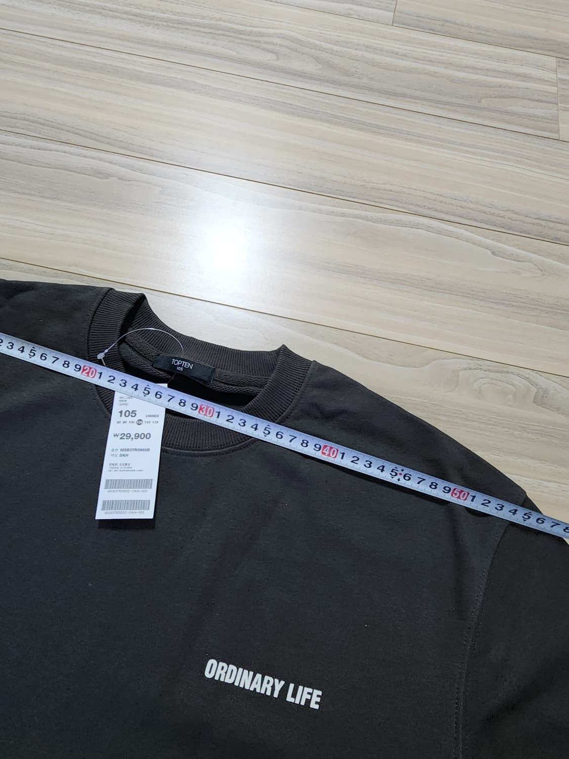 탑텐맨투맨티셔츠105사이즈다크카키 상품이미지5