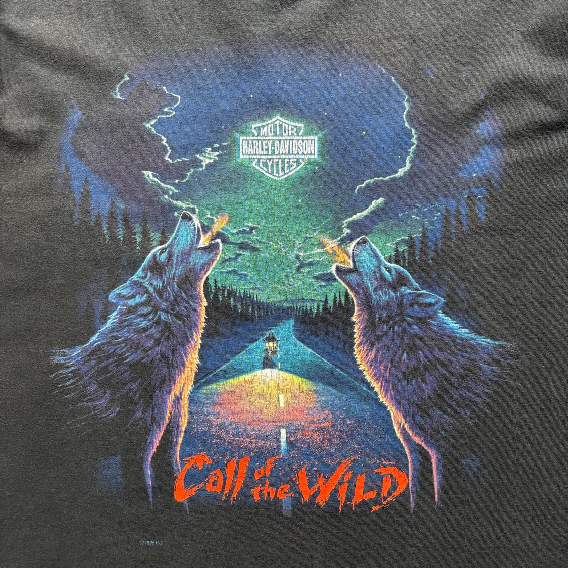 90s 빈티지 할리데이비슨 울프 티셔츠 상품이미지3