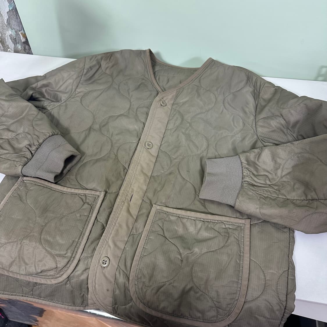 XL 무신사스탠다드 베이지 깔깔이 퀼팅 라이너자켓 상품이미지1