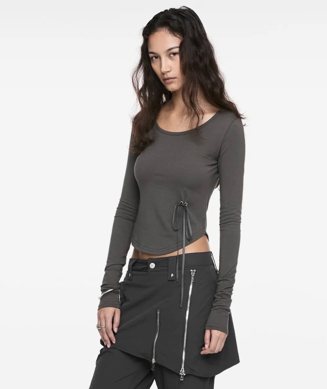 나체 시그니처 롱슬리브 차콜 0사이즈 상품이미지1