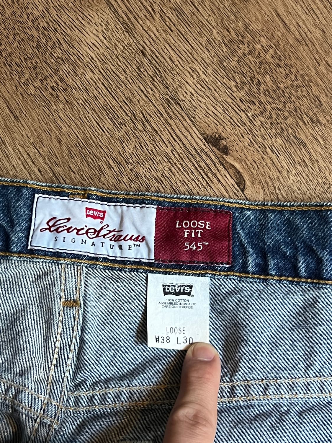 [38]90's 리바이스 시그니처 USA 545 루즈 배기핏 데님 팬츠 상품이미지6