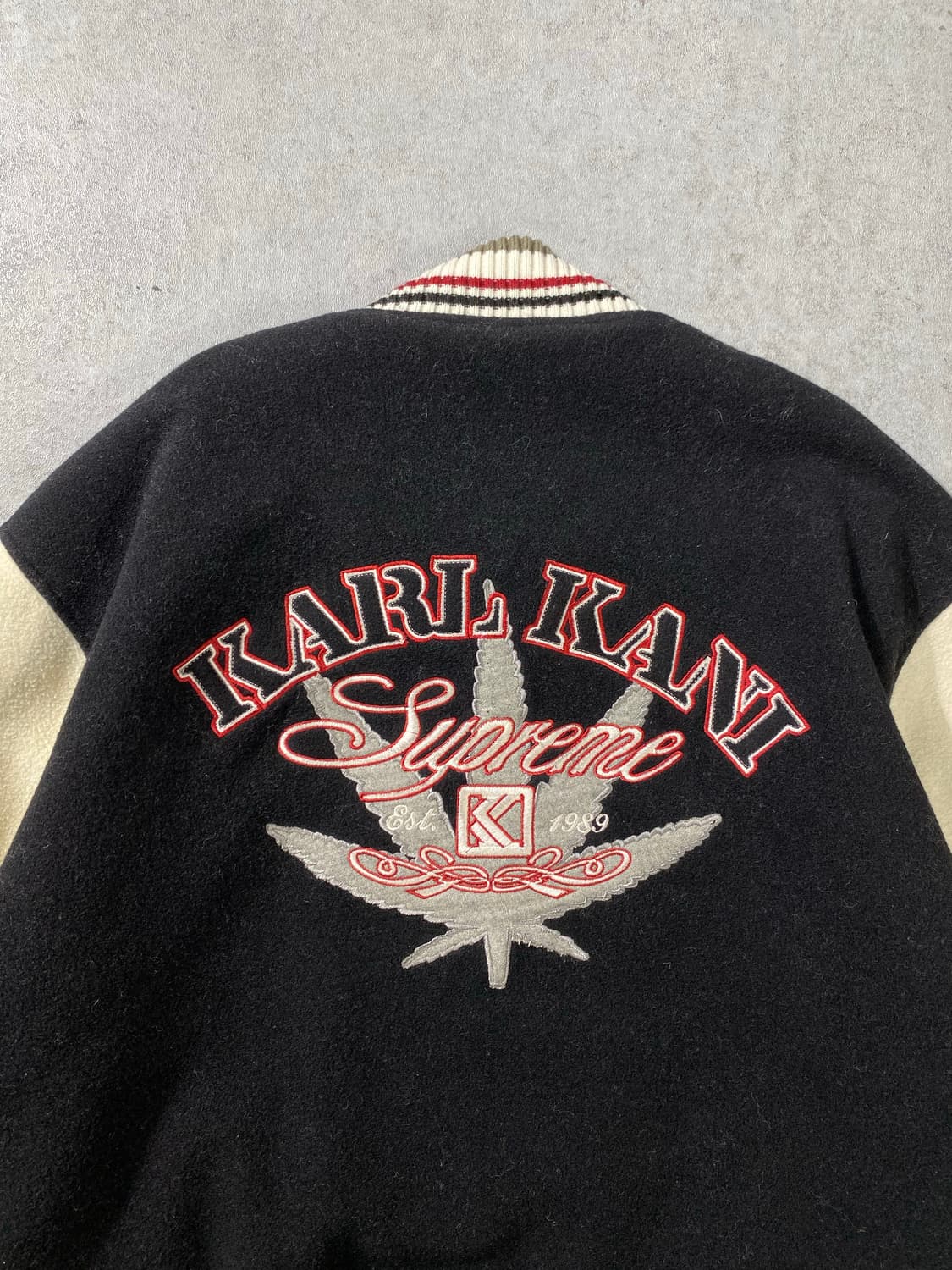 [L] 90-00s Karl Kani 칼카니 올드스쿨 울 바시티 자켓 상품이미지6