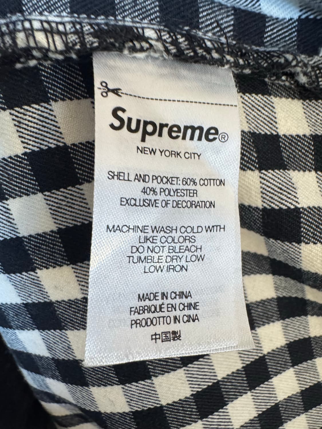 [36]슈프림 깅엄 플라이트 팬츠 블랙 - 23ss 상품이미지4