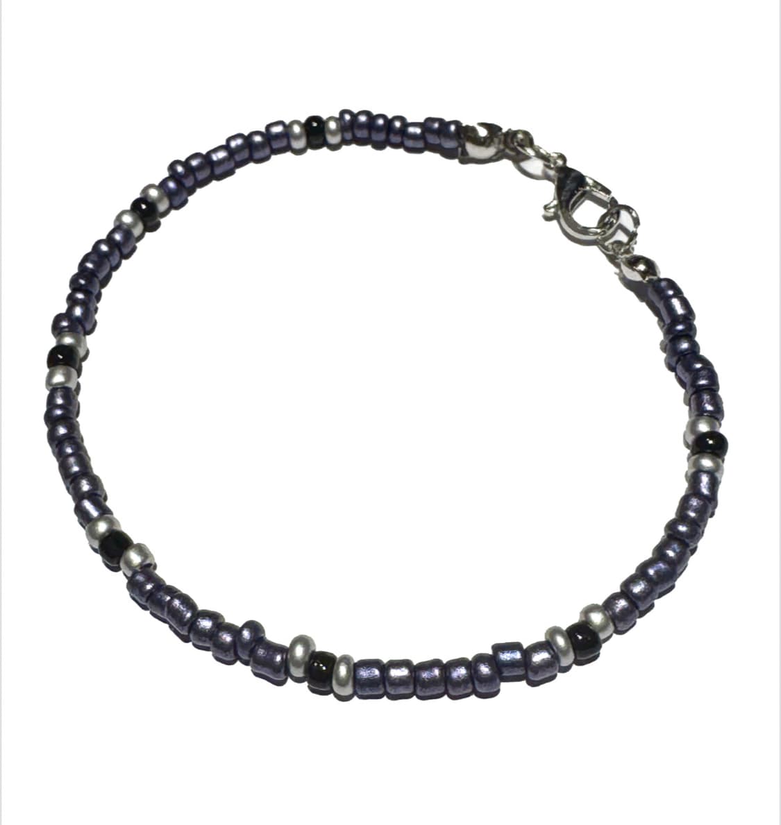 Navy Ellavo beads bracelet 실착샷 올려둡니다! 상품이미지3