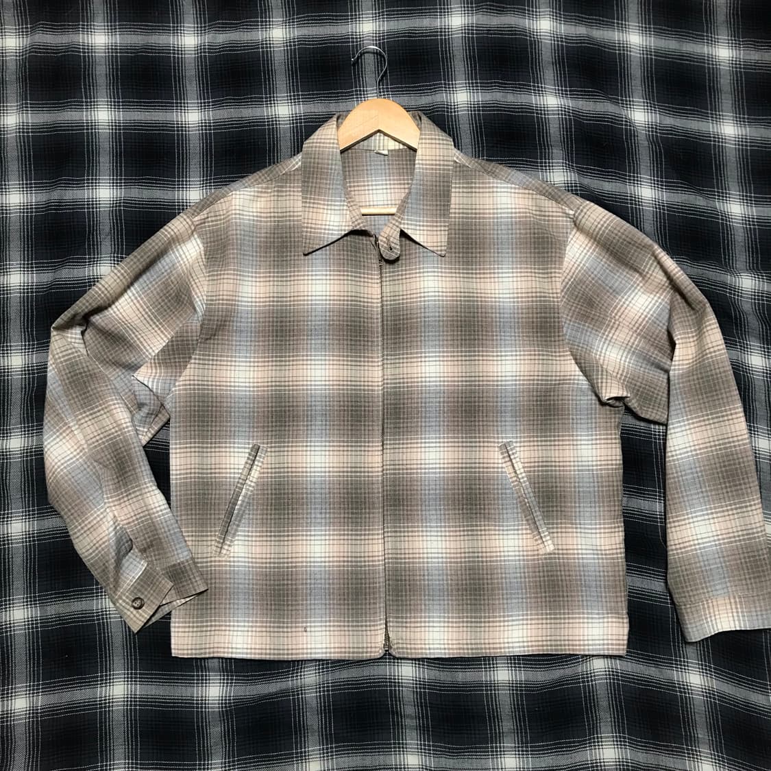 재팬 00s 체크 헤링본 워크자켓 오라리 바이브 상품이미지1