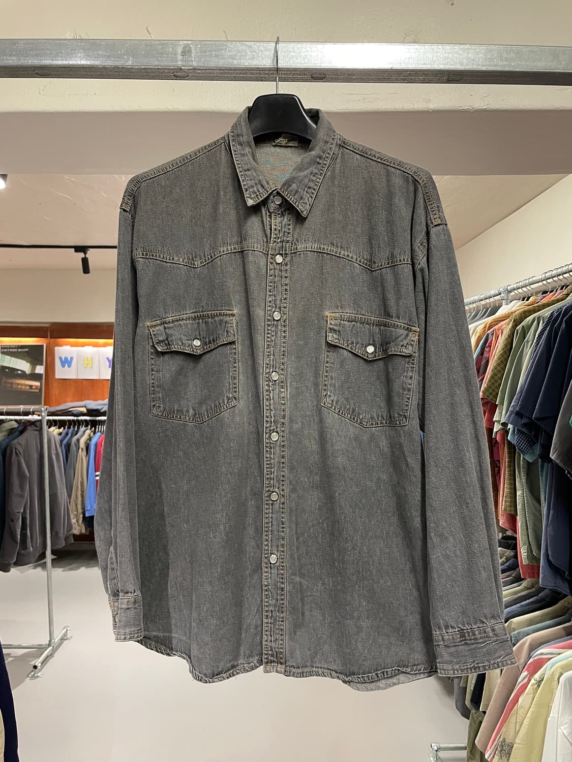 빈티지 흑청 웨스턴 셔츠 상품이미지3