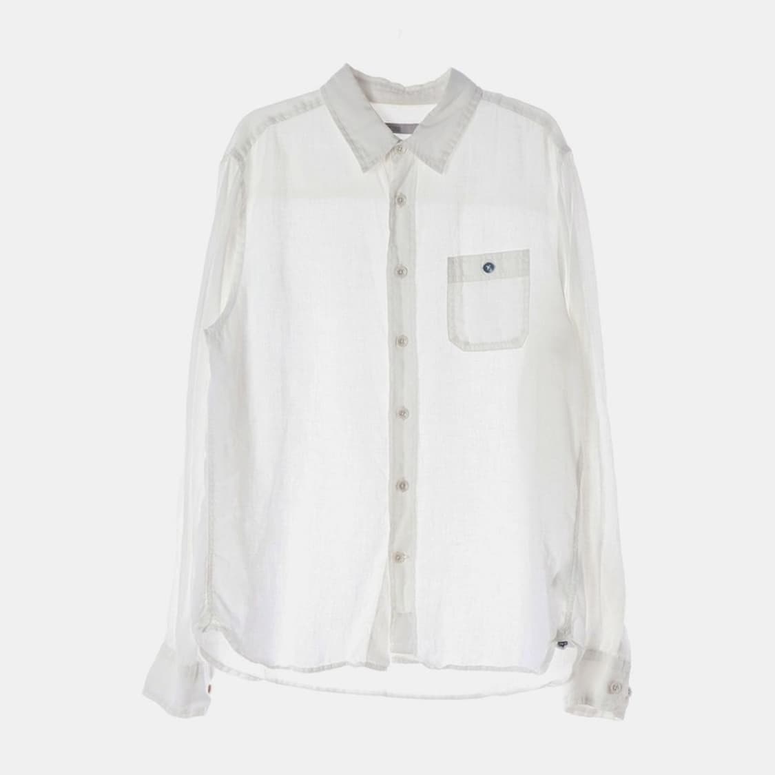 시리즈 마 100 린넨 화이트 포켓 셔츠 L 상품이미지1