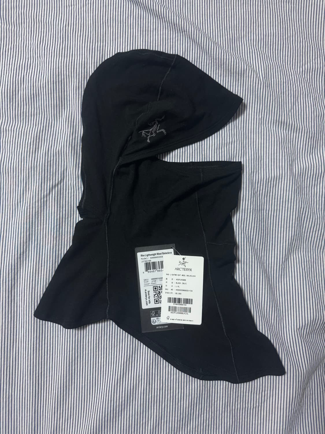 (SS급) 아크테릭스 로 라이트웨이트 울 바라클라바 블랙 L-XL 상품이미지1