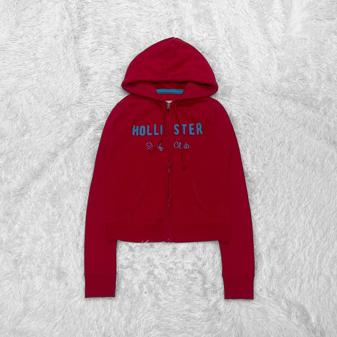 홀리스터 스펠 로고 후드집업 레드 상품이미지2