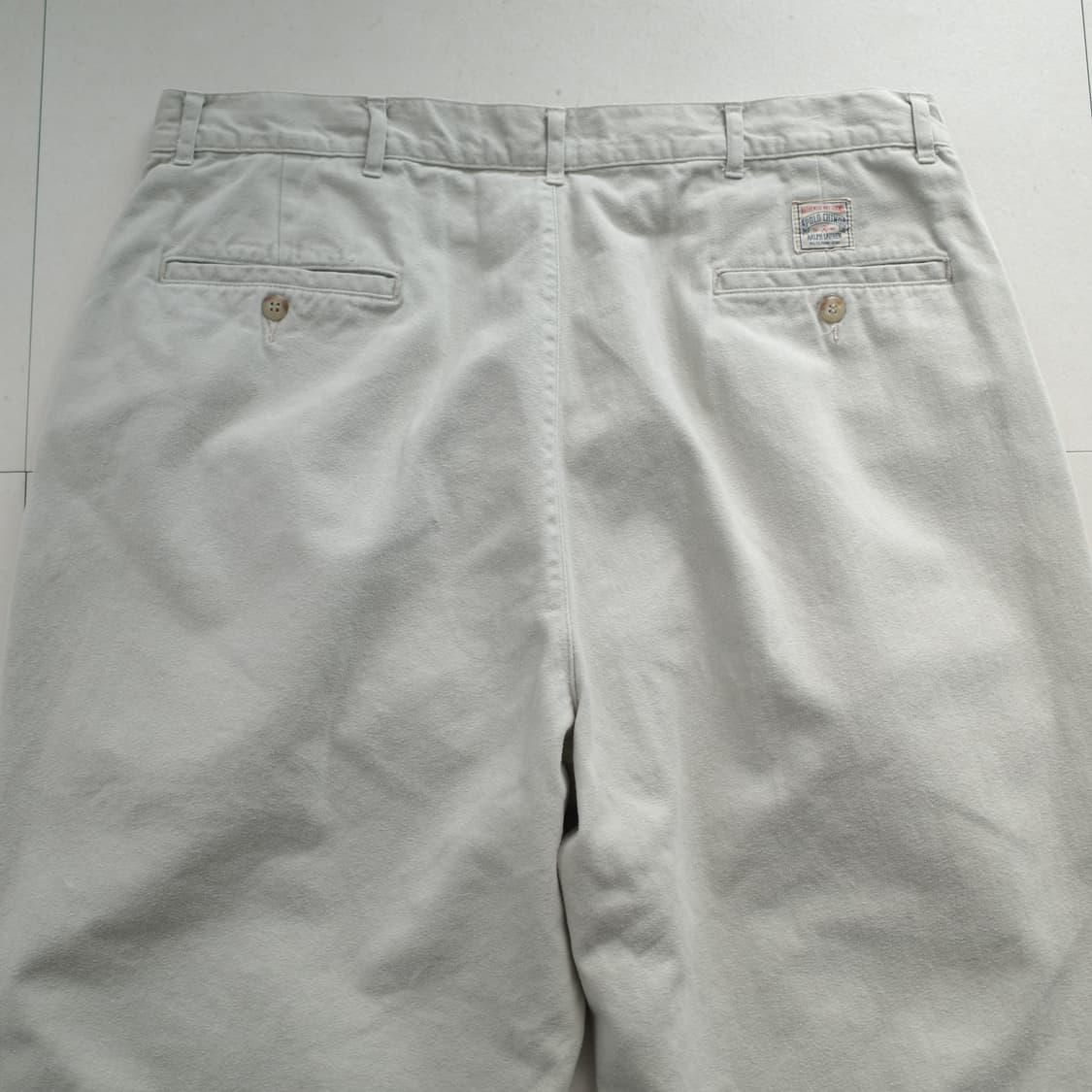 90s 폴로 랄프로렌 어센틱 플란넬 투턱 면 치노 팬츠 W36xL32 상품이미지9