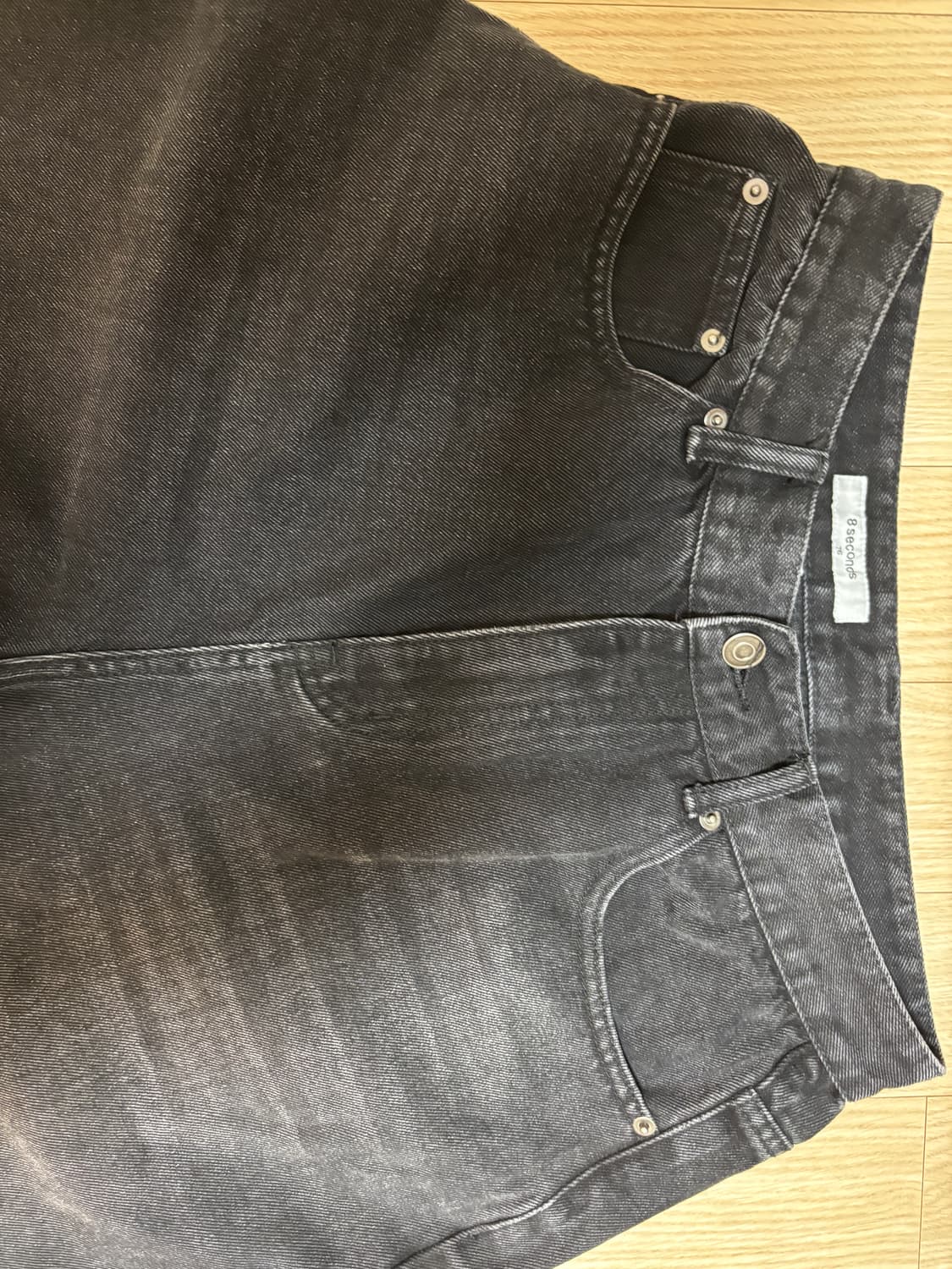 8 Seconds  절개 워싱 데님 블랙 상품이미지2