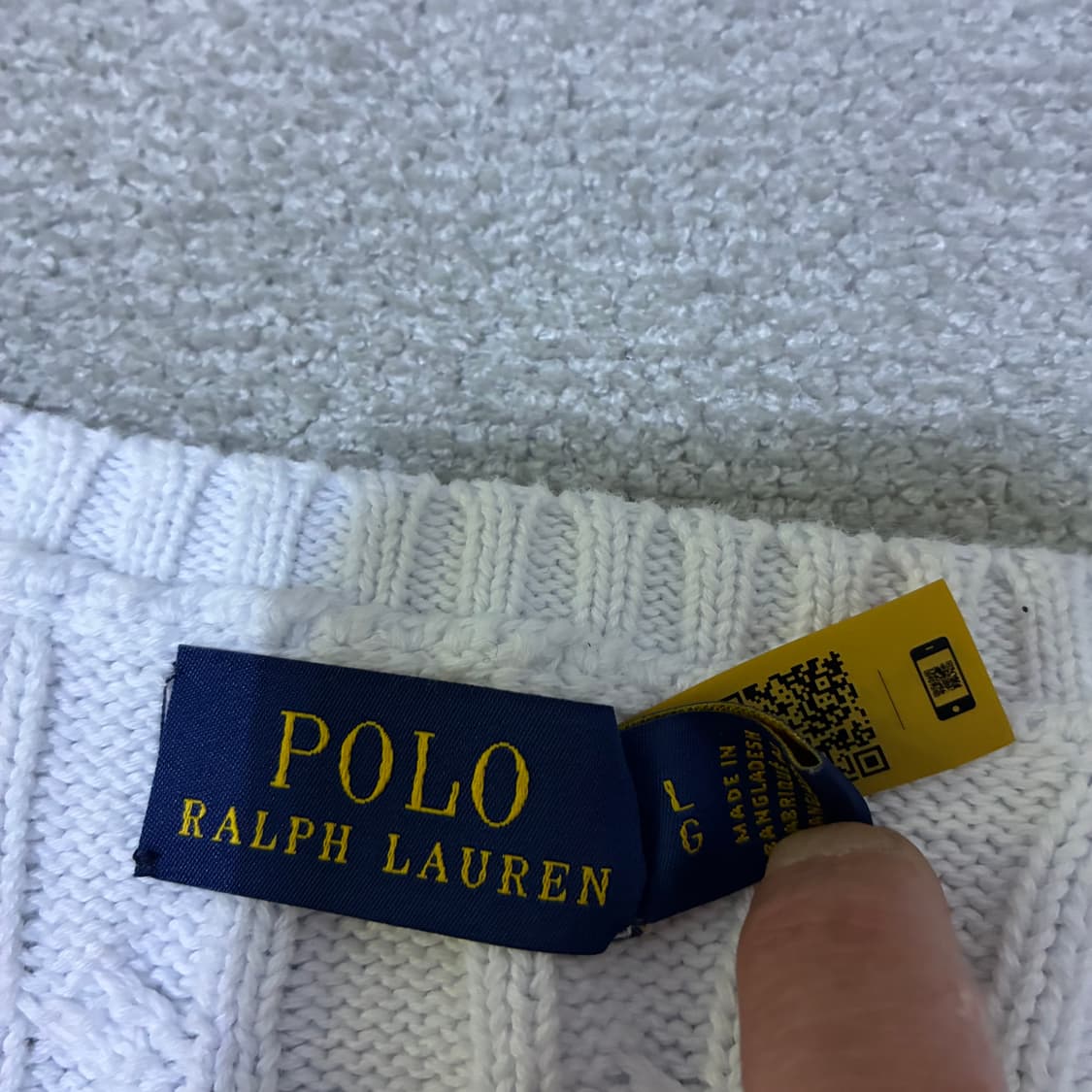 Polo 꽈배기니트 백멜란지 100 상품이미지2