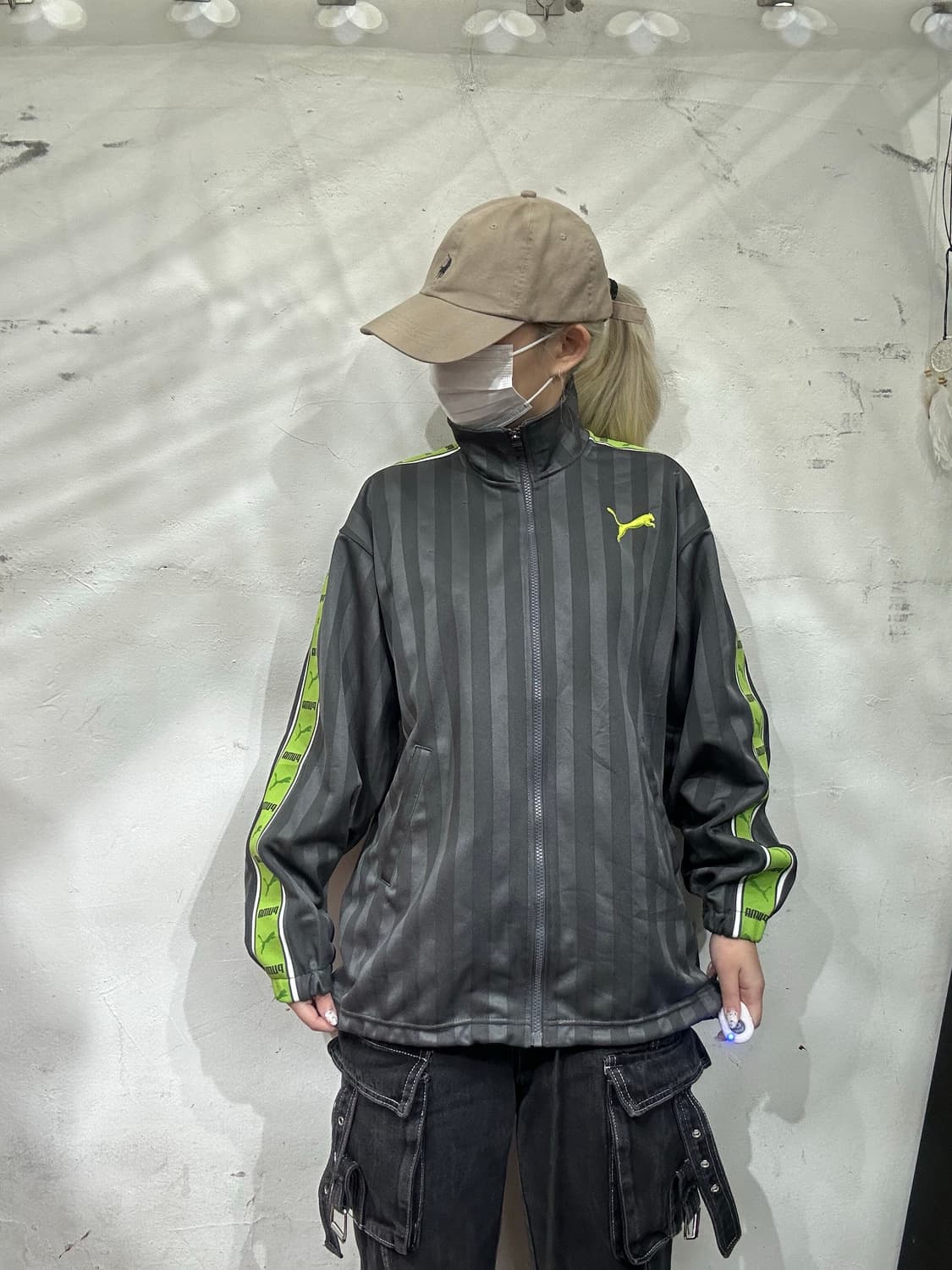 푸마 차콜 그린 빅 로고 사이드 라인 올드스쿨 트랙탑 져지S 상품이미지2