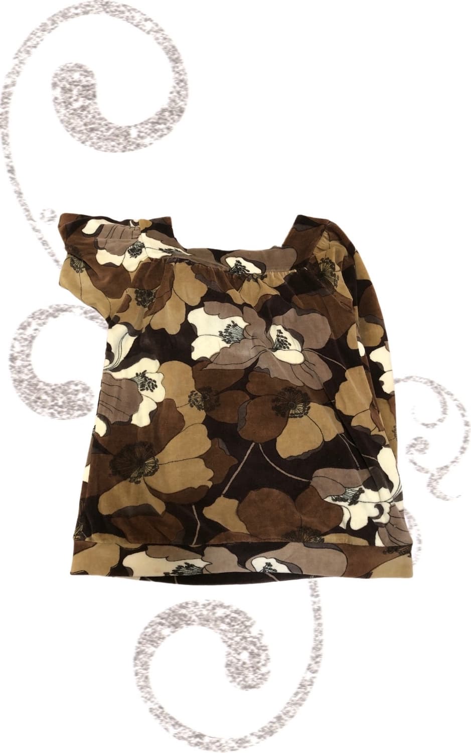 Brown Flower 3/4sleeve 상품이미지2