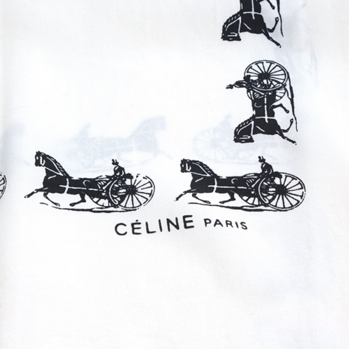 셀린느 마차 아이보리 실크 롱스카프 상품이미지5