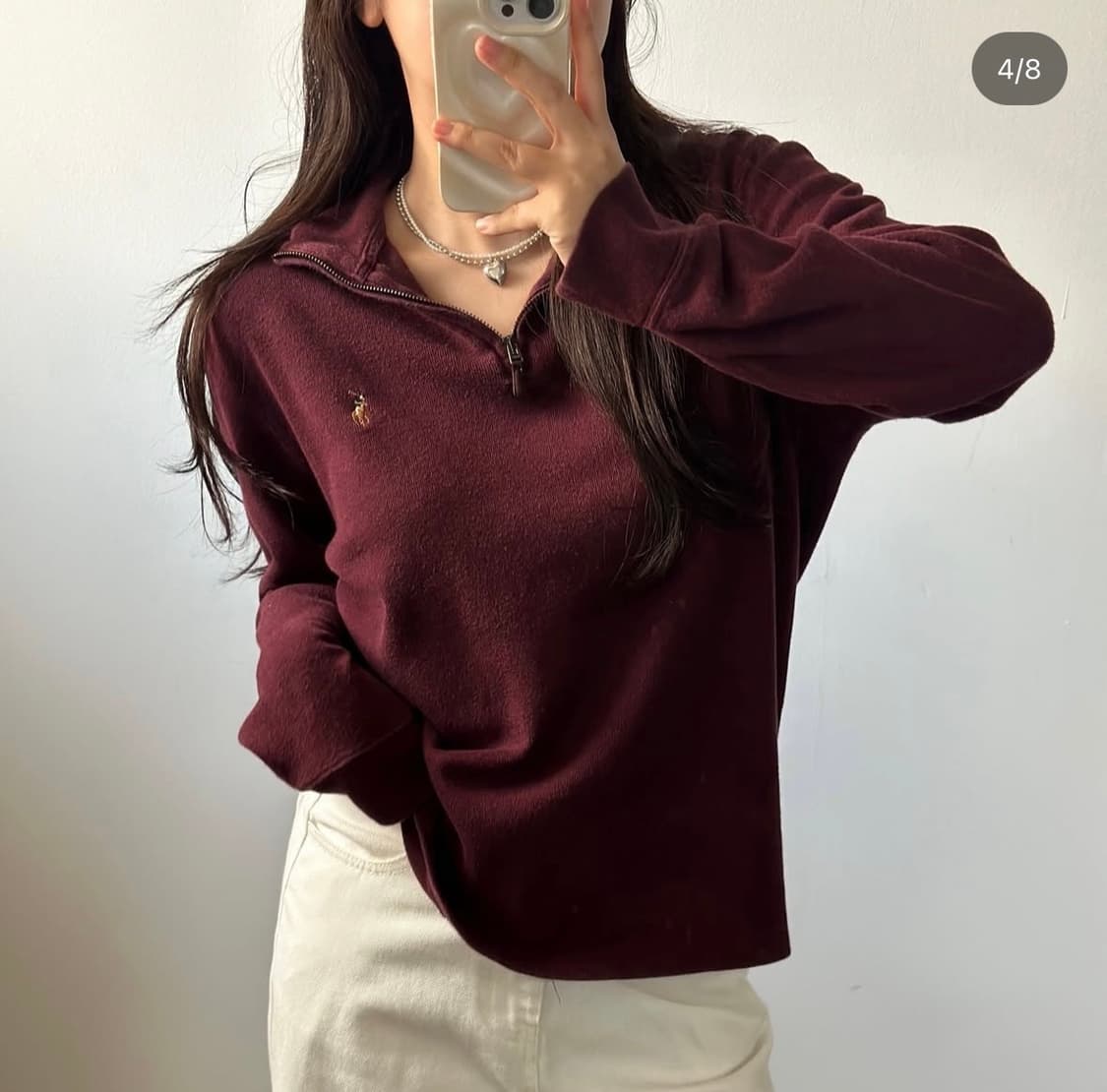 폴로 버건디 반집업 상품이미지4