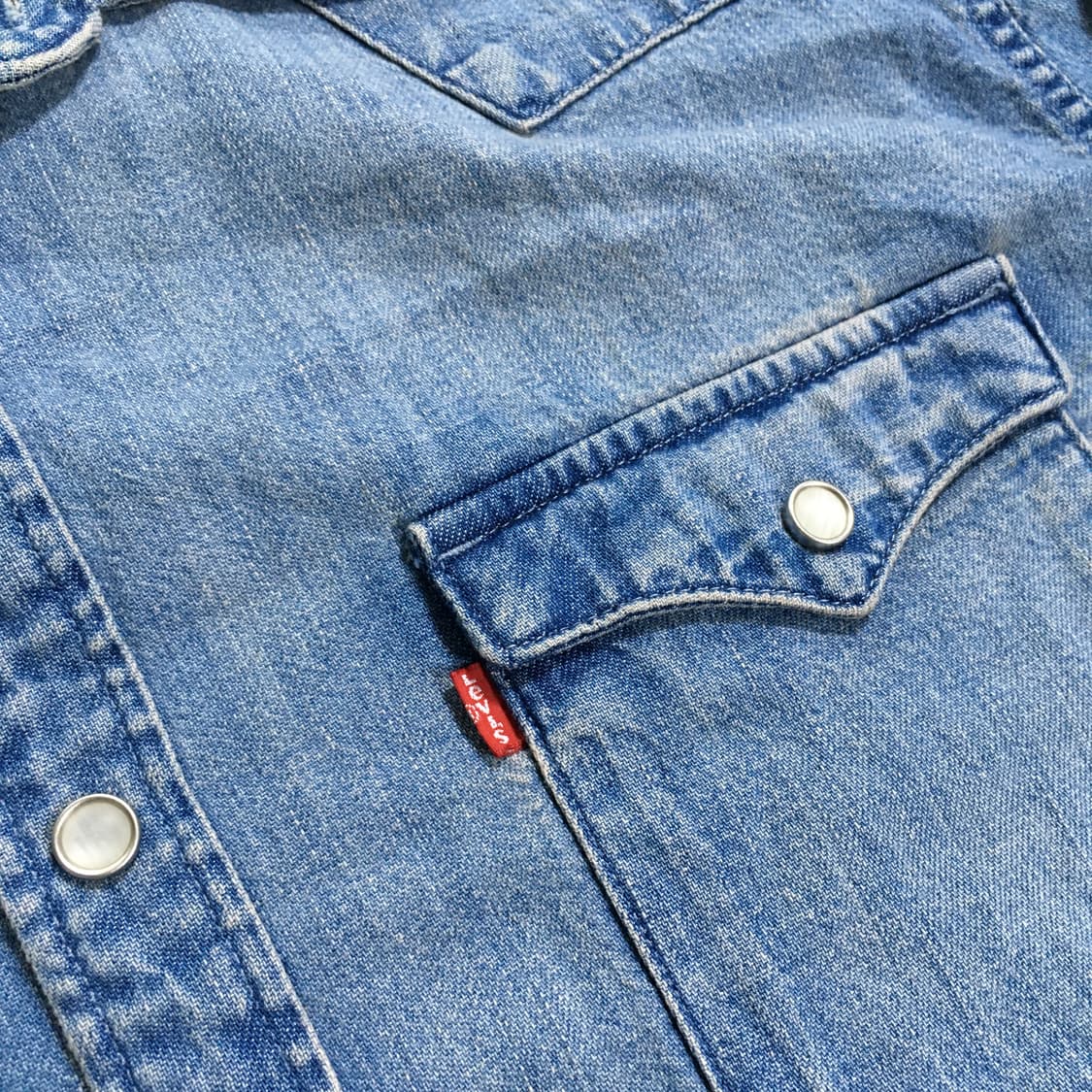 투티/A10 LEVIS STANDARD 데님 청셔츠 워싱 연청 빈티지 상품이미지3