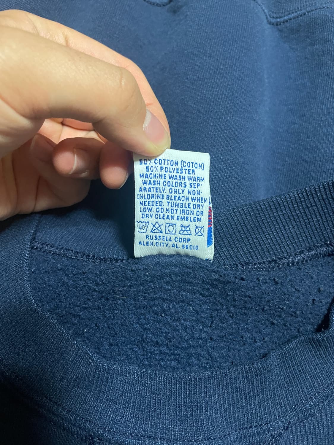 90s 러셀 애슬레틱 스웻셔츠 네이비 미제🇺🇸 상품이미지5